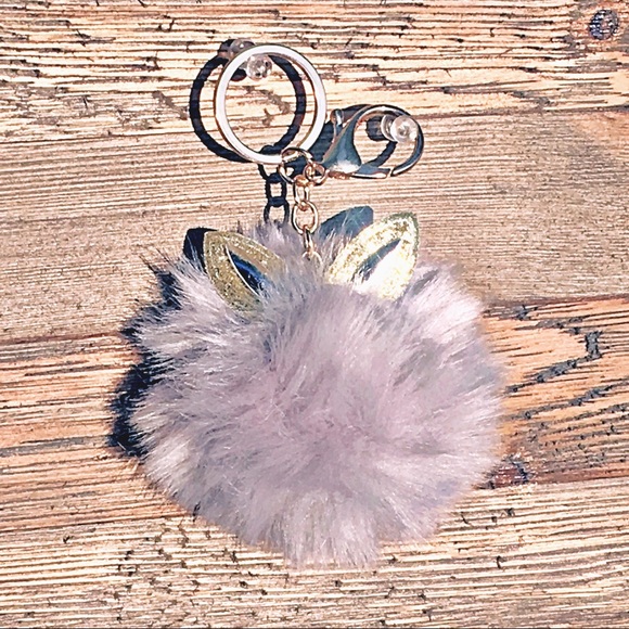 WCFASHIONS Accessories - Glam Glitter Bunny Ear Fur Pom